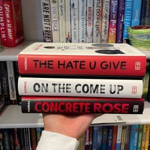 The hate u give, on the come up, concrete rose by Angie Thomas